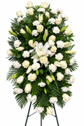 Heaven's Embrace white sympathy floral arrangement by Menvilay